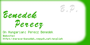 benedek perecz business card